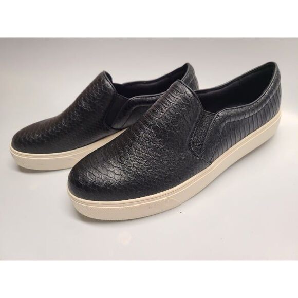 NEW Aldo Jille Women's Slip on Sneakers Black Python Leather Uppers 10 Croc - Picture 5 of 6